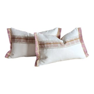 Schumacher Pink 12" x 20" Lumbar Pillows - Set of 2 For Sale