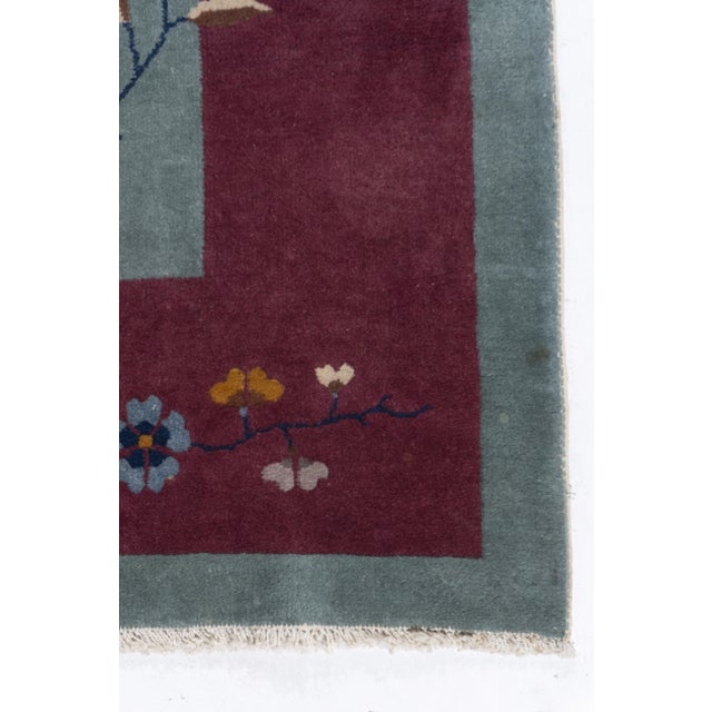 Antique Circa 1923 Green Chinese Art Deco Hand Knotted Rug 8'7 X 11'5 For Sale - Image 11 of 12