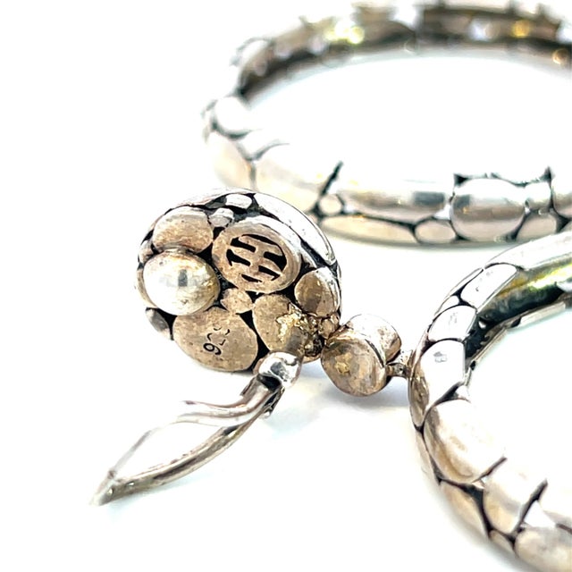 1990s 1990s John Hardy Estate Earrings Silver - 2 Pieces For Sale - Image 5 of 8
