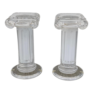 Late 20th Century Pair of Classical Style Lucite Pedestals by FabianArt