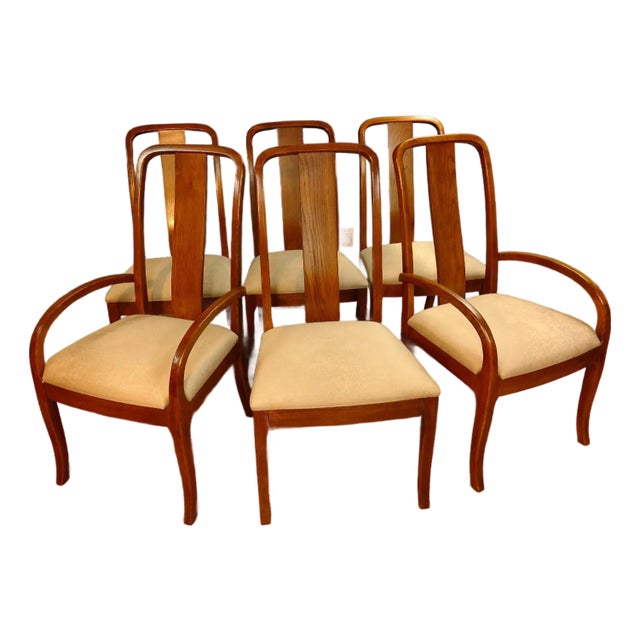 Late 20th Century Thomasville Oak Dining Chairs - Set of 6 For Sale