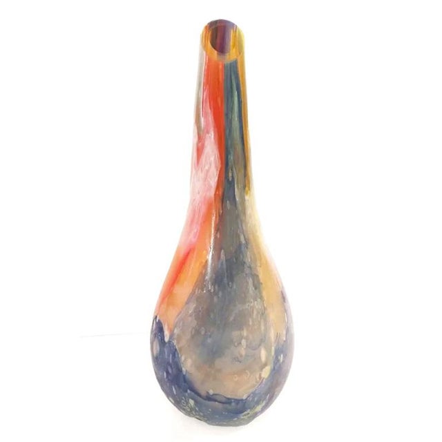 Large decorative Murano glass vase, made in Venice, Italy in the late 20th century, entirely mouth-blown and hand-crafted...