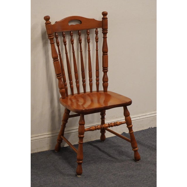 Set of 2 Tell City Solid Hard Rock Maple Colonial Style Spindle Back Dining Side Chairs 8058 - #48 Andover Finish For Sale - Image 9 of 12