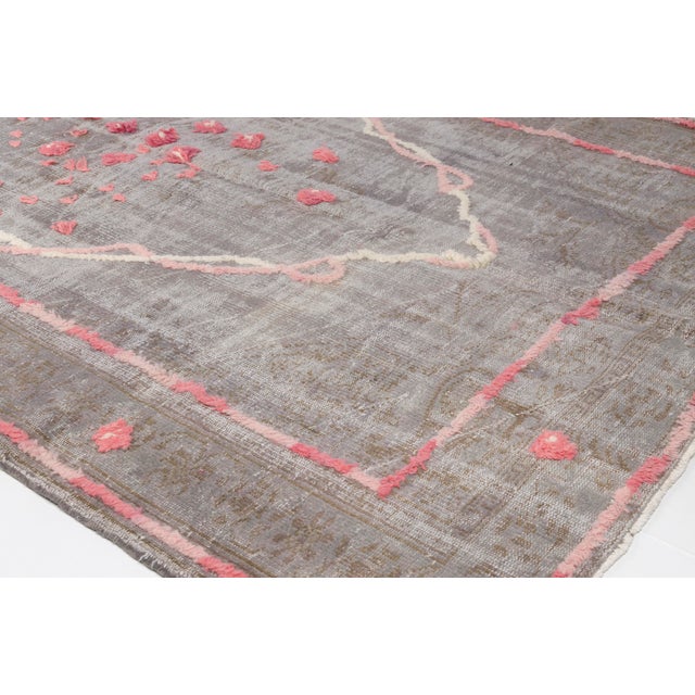 Textile Eclectic Terracota Star Medallions Vintage Rug For Sale - Image 7 of 10