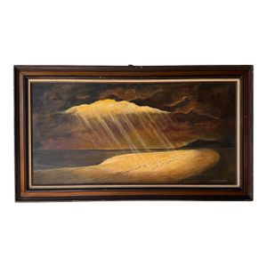 1970’s Emma Papineru Impressionist Oil on Canvas Seascape Painting