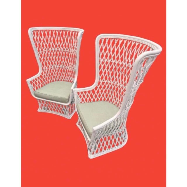 1970s Rattan & Bamboo Peacock Style Chairs From Disney Polynesian Hotel - A Pair For Sale - Image 9 of 11