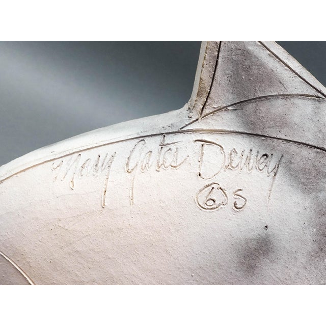 Mary Dewey Gates Signed Sitting Cat Original Studio Art Pottery Sculpture For Sale - Image 9 of 10