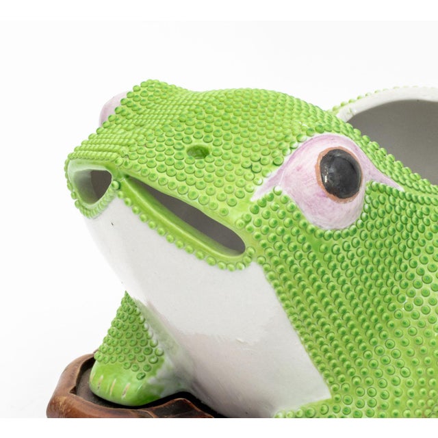 Kelly Green Chinese Porcelain Frog Form Jardinieres, Pair For Sale - Image 8 of 12