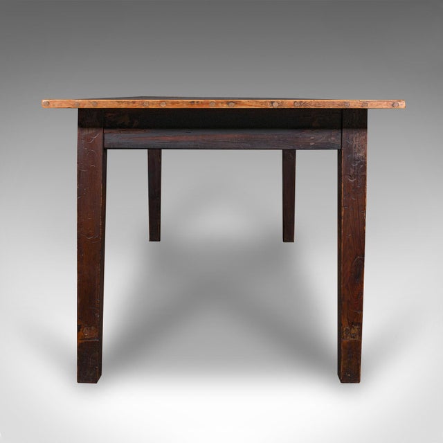 Early 20th Century Antique 6 Seater Country House Dining Table, English, Pine, Kitchen, Victorian For Sale - Image 5 of 10