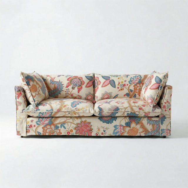 Not Yet Made - Made To Order Sophie Conran Coco 3 Seater Sofa - Kitty Indian Summer with Contrast Welt Knife Edge Cushion For Sale - Image 5 of 5