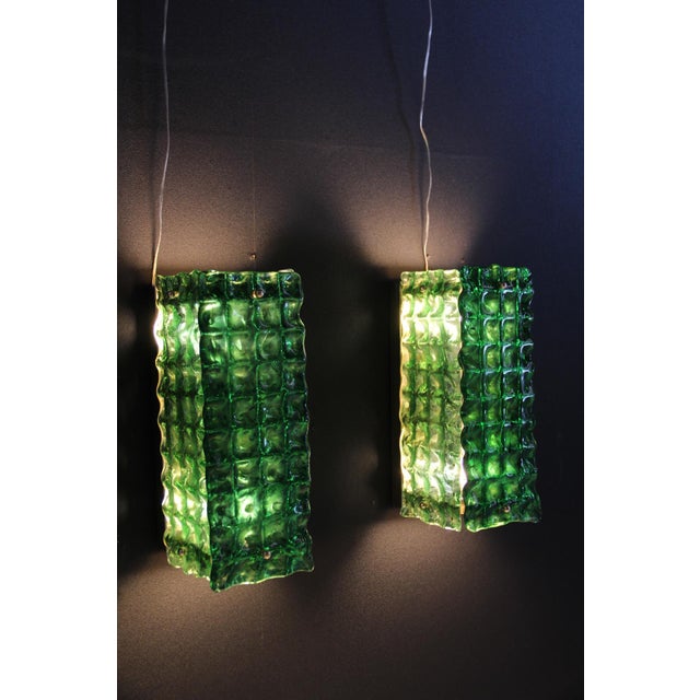 Glass Green Murano Glass Wall Lights, 2000s, Set of 2 For Sale - Image 7 of 18