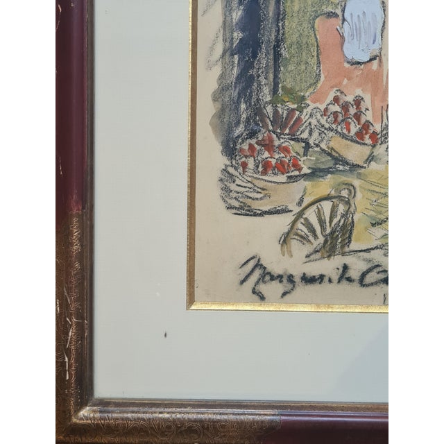 Marseille landscape, watercolour, gouache and crayon of the iconic view of Notre Dame des Accoules from the Montee des...
