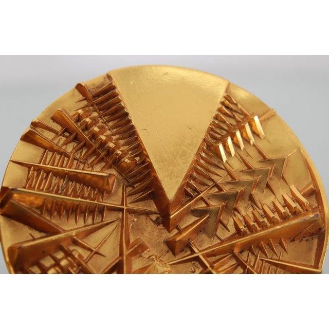 Gilded Bronze Disco Del Sole Multiple by Arnaldo Pomodoro, Italy, 1985 For Sale - Image 16 of 17