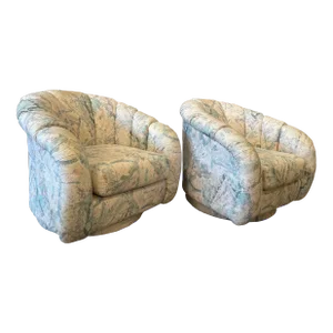 1980s Postmodern Swivel Chairs - a Pair