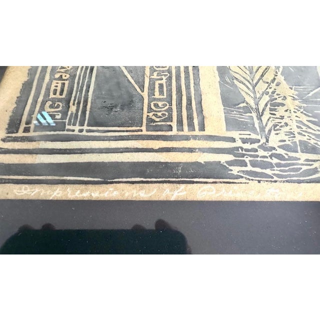 1960s Vintage Large Princeton Art Yvonne Burk Limited Edition Woodblock Print 1960s New Jersey For Sale - Image 5 of 9