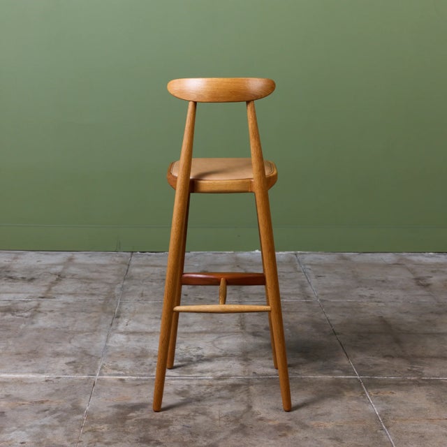Wood Set of Four Vilhelm Wohert Bar Stools for Stolefabriken Odense For Sale - Image 7 of 17