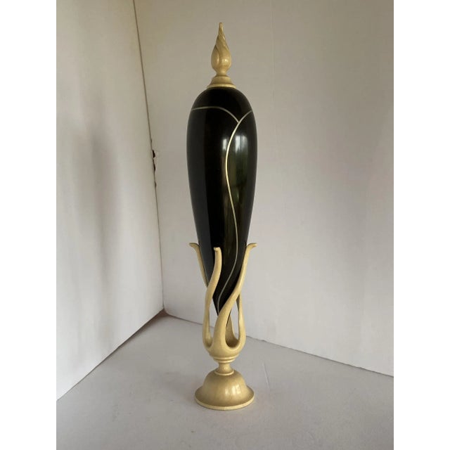 Sculpted Ebony, Silver and Maple "Hollow Vessel" #23 by Don Comer Lacma For Sale - Image 9 of 9