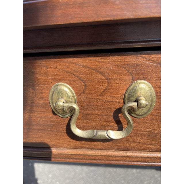 Chippendale Vintage Ethan Allen Chinese Chippendale Style Three-Drawer Console Table For Sale - Image 3 of 7