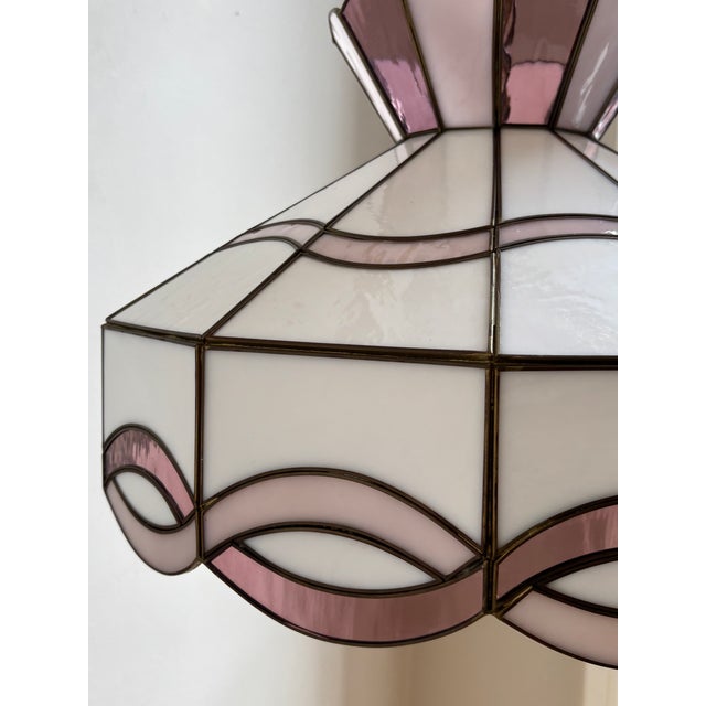 1970s Revival Slag Glass Pendant Light For Sale - Image 9 of 18