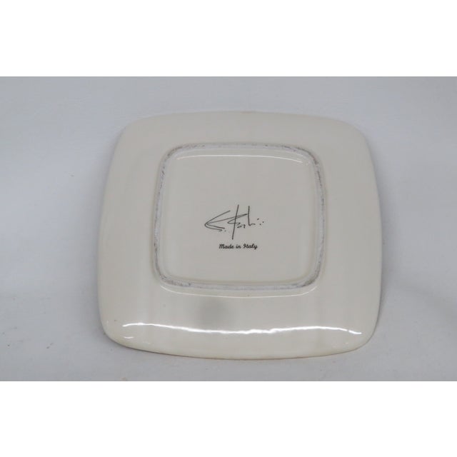 Green Amora Hand Painted Leaves Plate Made in Italy 4626b For Sale - Image 8 of 10