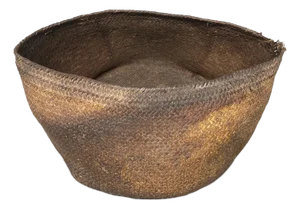 Antique Oversized Hand Woven Rattan Basket