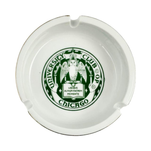 Vintage University Club Chicago Ceramic Ashtray For Sale - Image 4 of 9