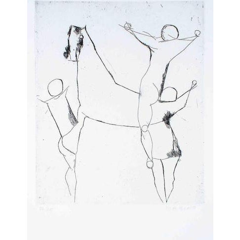 Marino Marini, Modern Composition Edition of 65, 1950s, Etching For Sale
