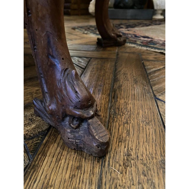Venetian Baroque 19th Century Walnut Carved Bench For Sale - Image 4 of 10
