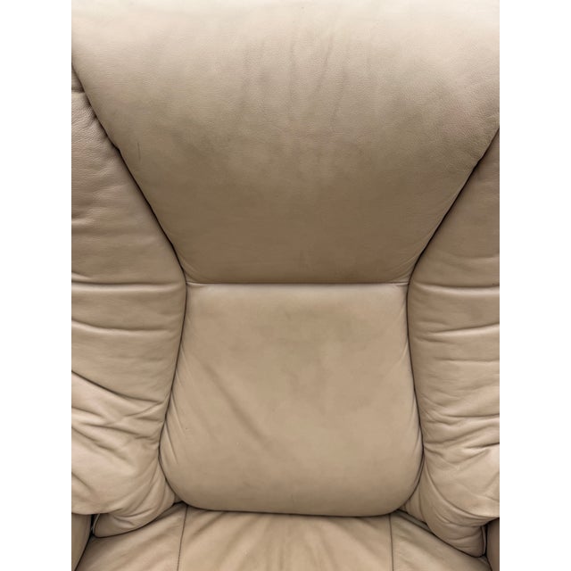 2020s Beige Leather Ekornes Stressless Recliner For Sale - Image 5 of 12