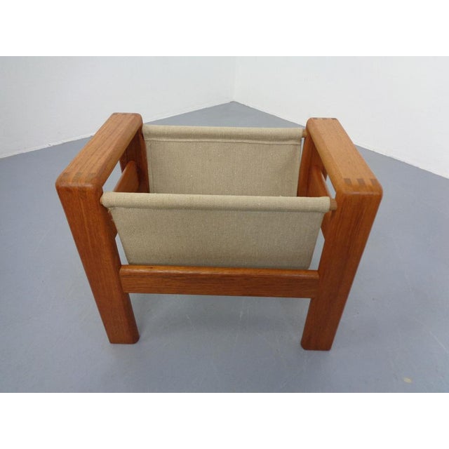 Danish Solid Teak Magazine Rack, 1960s For Sale - Image 4 of 17