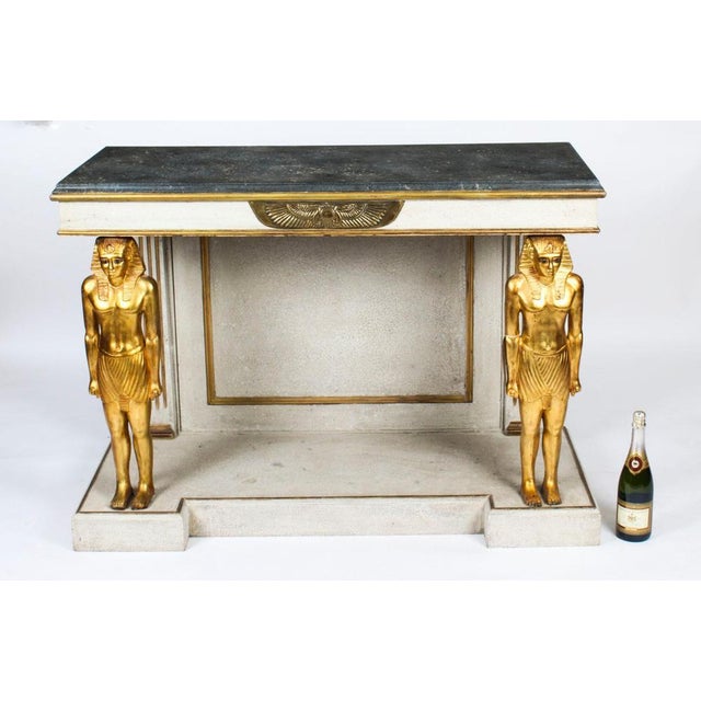 French Empire Style Painted Console Table, Mid-20th-Century For Sale - Image 16 of 18