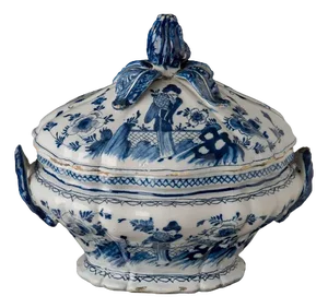 Delftware Blue and White Chinoiserie Tureen, 1750s