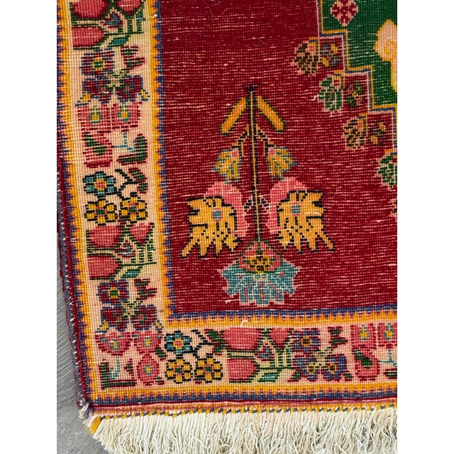 Small Handmade Persian Style Accent Rug For Sale - Image 9 of 18