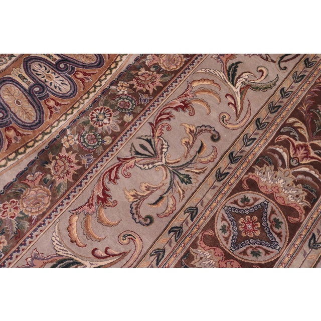 Shabby Chic Shabby Chic 1990's Medallion Pak-Persian Gray/Brown Wool Rug - 9'1'' X 11'7'' For Sale - Image 3 of 9