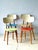 TON chair with a seat height of 44.5 cm, color-matched, manufactured in the 1960s, made of ash wood. This piece has an...