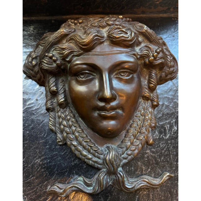 Early 20th Century Pair of Bronze and Iron Versace-Style Medusa Corbel Shelves For Sale - Image 5 of 6