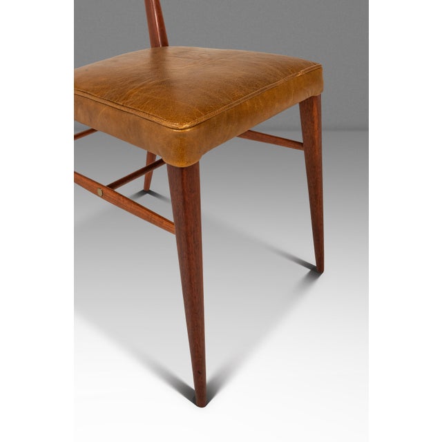 Rare Mid-Century Modern Model 7001 Side Chair in Walnut & Leather Attributed to Paul McCobb for Directional, Usa, C. 1950's For Sale - Image 15 of 18