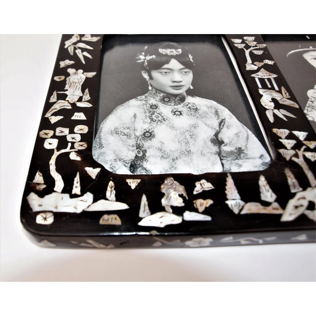 Chinese Early 20th Century Papier Mache Double Picture Frame For Sale - Image 3 of 8