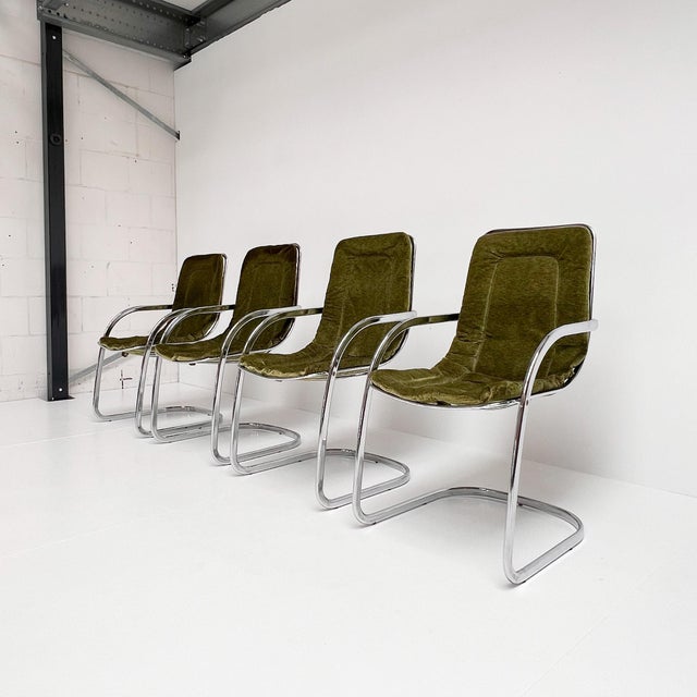 Gastone Rinaldi Vintage Chrome Wire Chairs by Gastone Rinaldi for Rima, 1960s, Set of 4 For Sale - Image 4 of 15
