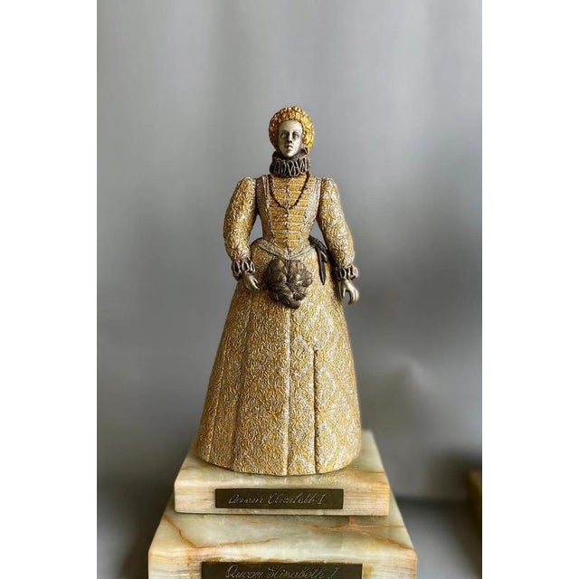 Birmingham Mint British Monarchs Bronze Figures by Anna Danesin, 1980s, Set of 4 For Sale - Image 17 of 18