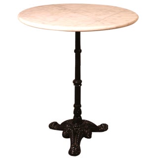 Round Bistro Table with Marble Top For Sale