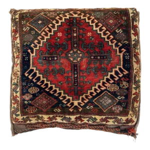 Antique Circa 1900 Persian Saddle-Bag Converted to a Tribal Pillow