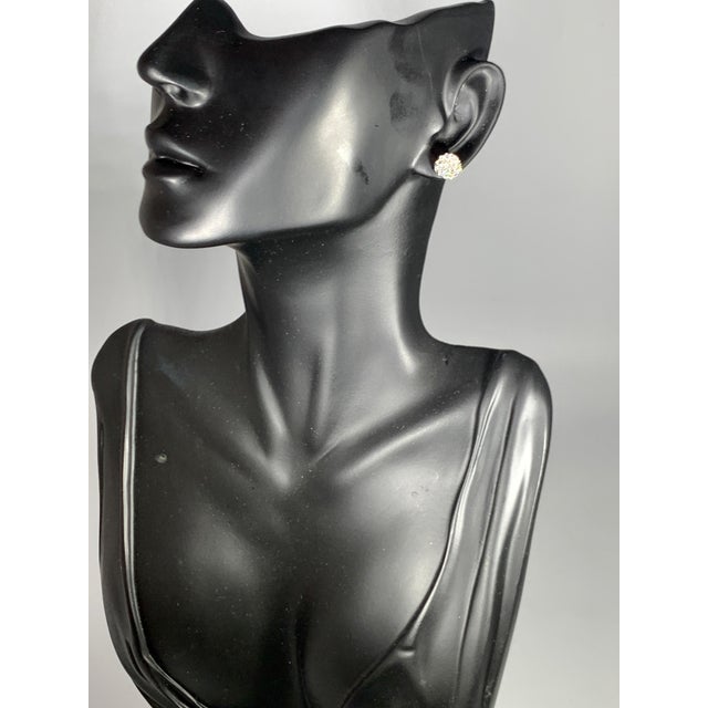 1.60 Carat Diamond Floral Cluster Flower Stud Earrings in 18 Karat White Gold For Sale - Image 13 of 18