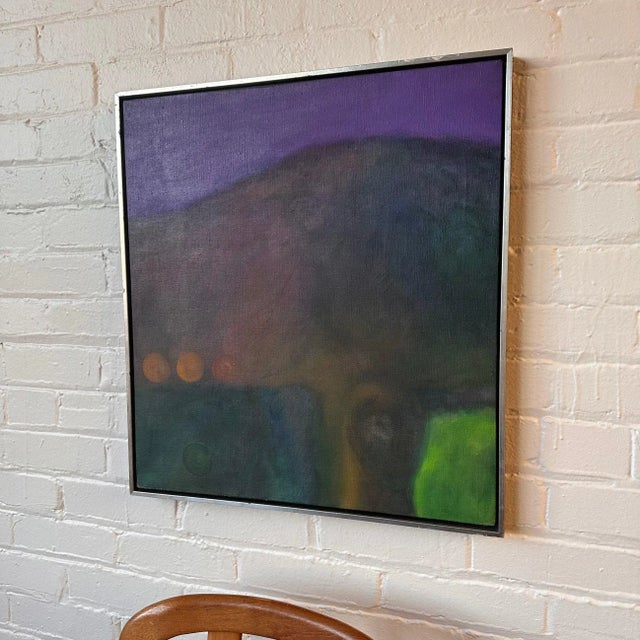 Mid-Century Modern Framed Original Abstract Oil Painting For Sale - Image 3 of 7