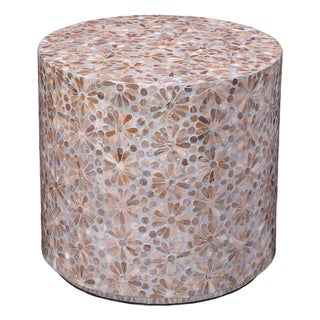 Jamie Young Marigold Pink Mother of Pearl Side Table For Sale