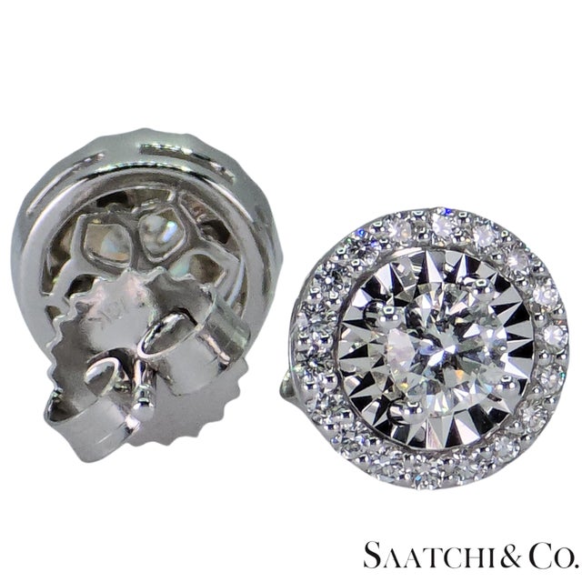 18K White Gold Natural Diamond Earring Metal Type: 18K (750) White Gold Total Item Weight: 2.9 Grams 1: Natural Diamond...