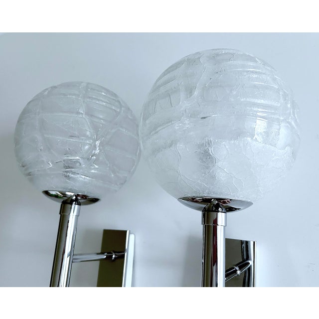 Vintage Space Age Glass Sconces from Doria, 1960s, Set of 2 For Sale - Image 4 of 13