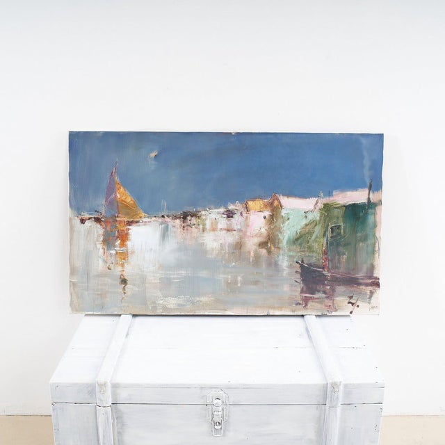 Renzo Piccoli, Marine Fresco, Oil on Canvas For Sale - Image 5 of 5