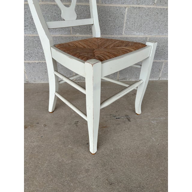 Pottery Barn Pottery Barn Napolean Cream Rush Bottom Side Chair For Sale - Image 4 of 6