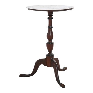 Antique 18th Century Queen Anne Mahogany Candle Stand C1780 For Sale